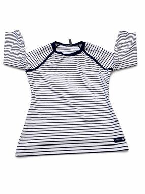Sperry Top-Sider Striped Tee Navy White Coastal Nautical Top Size Small